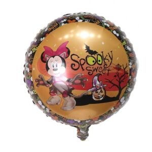 Balon folie Spooky Sweet Minnie Mouse Halloween, It's Party Time, rotund, 45 cm