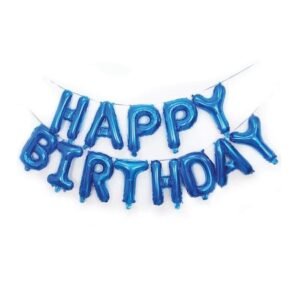 Set baloane folie Happy Birthday, Albastru, Domi Party & Gifts