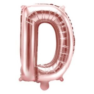 Balon folie Litera D, It's Party Time, rose gold, 40 cm