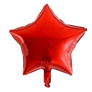 Balon folie stea, diametru 45 cm, culoare rosu, It's Party Time