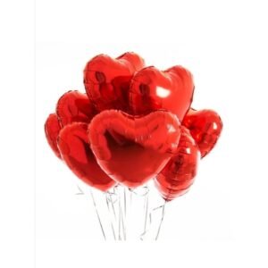 Balon folie Inima, set de 8 baloane, 45 cm, Rosu, Shop Carnaval