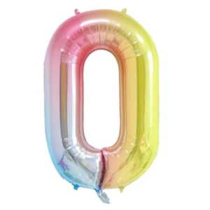 Balon folie cifra 0 - 100 cm - Curcubeu