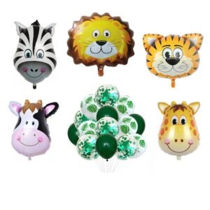 Set 20 baloane animalute 64 cm, It's Party Time, petrecere aniversara pentru copii, tema jungle party, zoo, safari