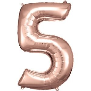 Balon din folie cifra 5, culoare rose gold, 81 cm, It's Party Time