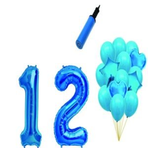 Set 16 baloane aniversare 12 ani , Albastru