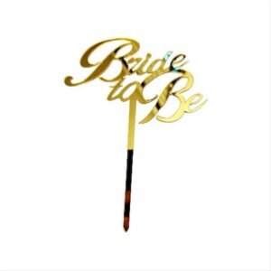 Decoratiune Topper pentru tort, Bride To Be, It's Party Time, Auriu, 10x15 cm