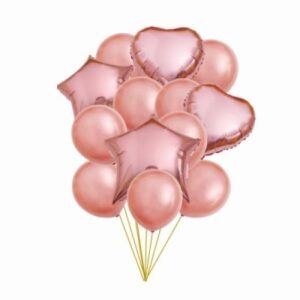 Set 14 baloane , latex si metalizate , roz