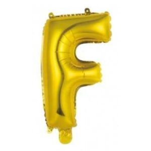 Balon folie Litera F, It's Party Time, auriu, 40 cm