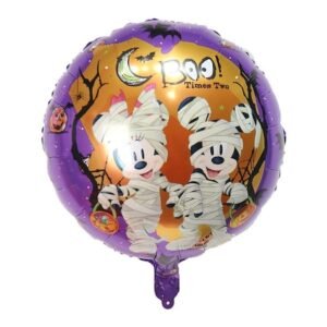 Balon folie Minnie si Mickey Mouse Halloween, It's Party Time, rotund, 45 cm